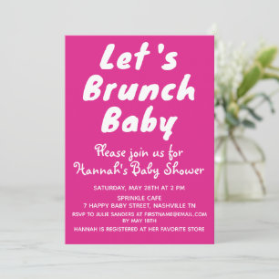 Invitation Fille rose vif Jolie Fête Baby shower fille