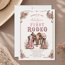 Fille Rose Vintage Premier Rodéo 1er Anniversaire