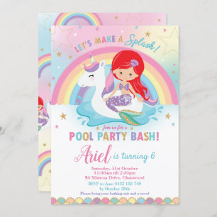 Invitation Fille rouge de cheveux d'anniversaire de réception