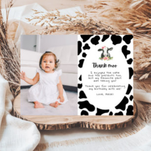 Invitation Fille Saint Vache 1er anniversaire Merci photo