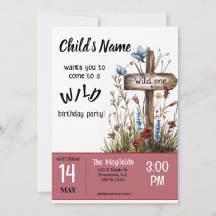 Invitation Fille sauvage un anniversaire