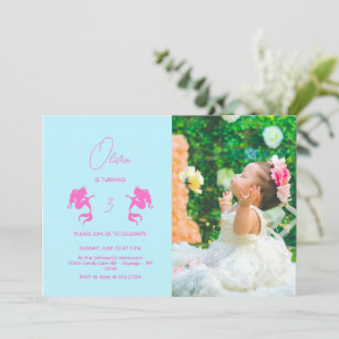 Invitation Fille Sirène Anniversaire minimaliste photo modern
