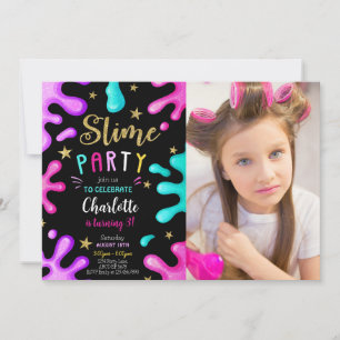 Invitation Fille Slime fête Anniversaire Photo