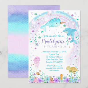 Invitation Fille sous la Mer