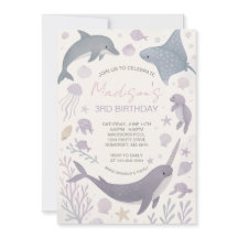 Fille sous la mer fête d'anniversaire