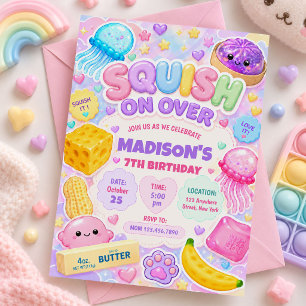 Invitation Fille Squishy Mignonne Kawaii Fête d'Anniversaire