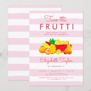 Invitation Fille Tropicale 2e anniversaire Deux Twotti Frutti