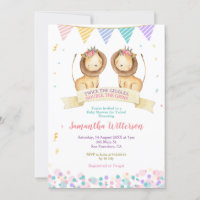 Fille Twins Lion Cubs Baby shower Deux fois les Gi