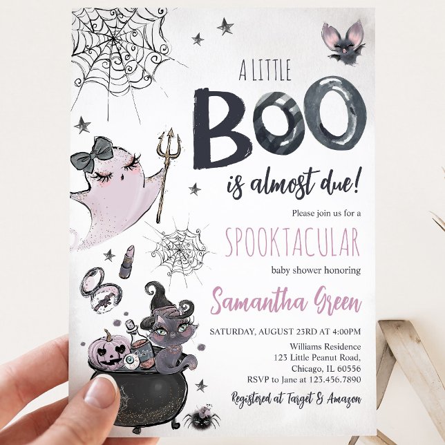Invitation Fille Violette Fantôme Effrayant Halloween Baby Sh (Créateur téléchargé)