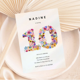 Invitation Filles 10e anniversaire Dixième anniversaire Jardi