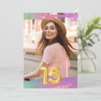Filles 15ème Quinze Balloon Photo Anniversaire
