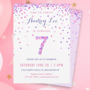 Invitation Filles 7e anniversaire Septième anniversaire Confe