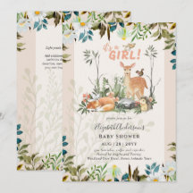 FILLES adorables Baby shower de cerfs de bois Cora