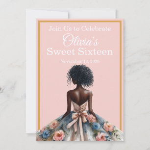 Invitation Filles Afro-Américaines Sweet Sixteen
