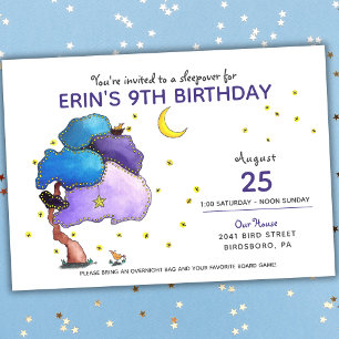 Invitation Filles Anniversaire Dormir Anniversaire