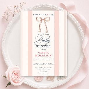 Invitation Filles Arc-en-ciel Rose et Blanc Prévu pour Baby S