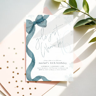 Invitation Filles au Nœud Bleu Veulent Avoir 16 Ans Anniversa