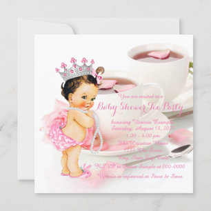 Invitation Filles Baby shower Tea Party