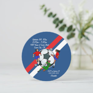 Invitation Filles balle de soccer fête d'anniversaire