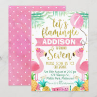 Filles ballons flamingo septième anniversaire