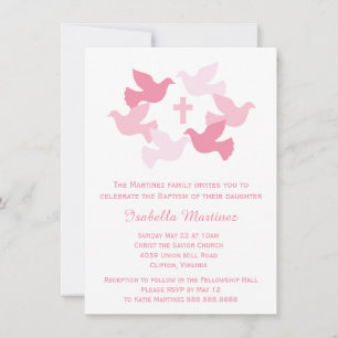 Invitation Filles Baptême Dédication Bébé Première Communion