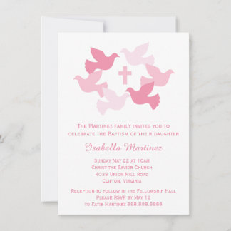 Invitation Filles Baptême Dédication Bébé Première Communion 