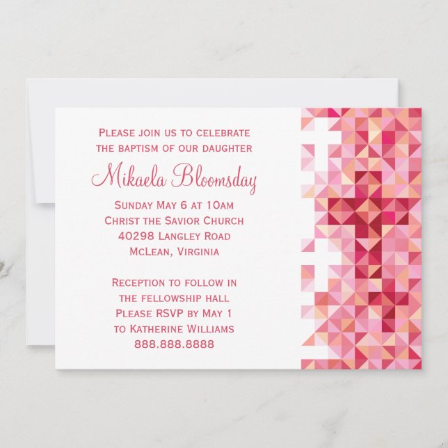 Invitation Filles Baptême Dédication Bébé Première Communion  (Devant)