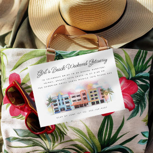 Invitation Fille's Beach Week-end Getaway Anniversaire Bachel