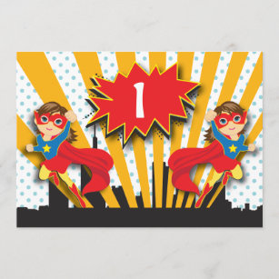 Invitations Faire Part Fille Super Heros Zazzle Fr