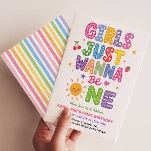 Invitation Filles Colorées Veulent Tout Simplement Être Une 1
