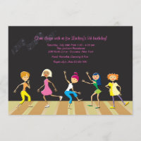Invitation Filles Dancing Party (Personnalisée)