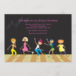 Invitation Filles Dancing Party (Personnalisée)