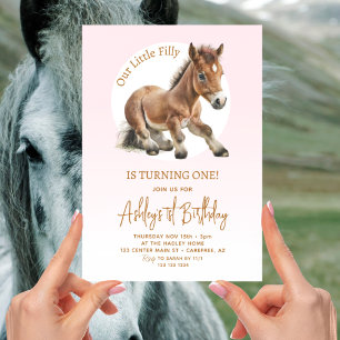 Invitation Filles d'anniversaire de cheval 1ère
