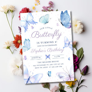 Invitation Filles d'anniversaire papillon 1ers papillons past