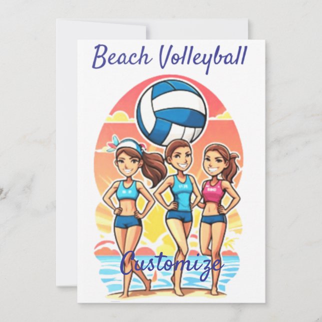 Invitation Filles de beach volley Thunder_Cove (Devant)