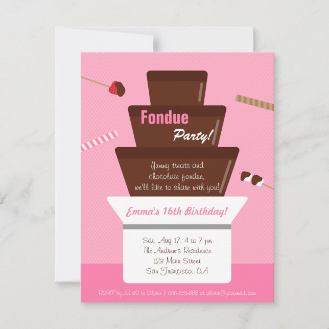 Invitation Filles de la Fête d'Anniversaire de la Fontaine Do (Devant)