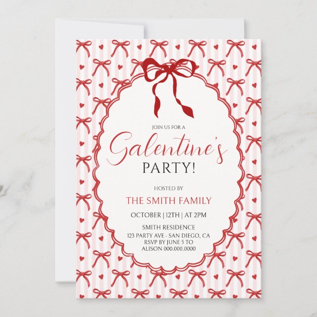 Invitation filles de la fête de Galentine (Devant)