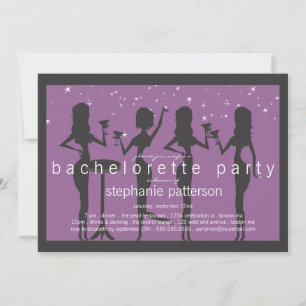 Invitation Filles de la fête moderne Cocktail Bachelorette Pa