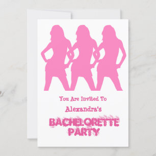 Invitation Filles de la fête rose fête de la bachelorette per