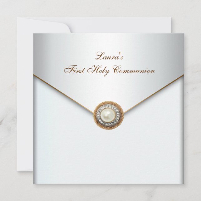 Invitation Filles de la perle blanche d'or Première Sainte Co (Devant)
