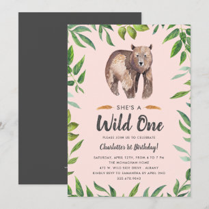 Invitation Filles de l'Aquarelle sauvage un anniversaire  Blu