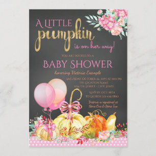 Invitation Filles de petite citrouille Baby Shower tableau no