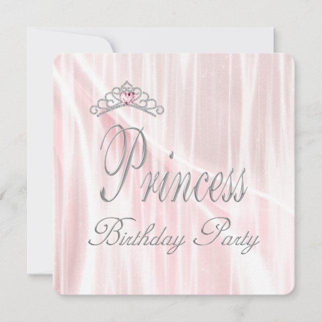 Invitation Filles de Tiara Rose Fête d'anniversaire de prince (Devant)