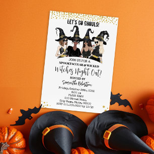 Invitation Filles d'Halloween Soirée Sortir de sorcières