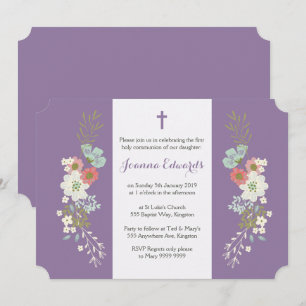 Invitation Filles florales Fille Première communion personnal