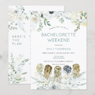 Invitation Filles Florales Itinéraire Bachelorette Party Week