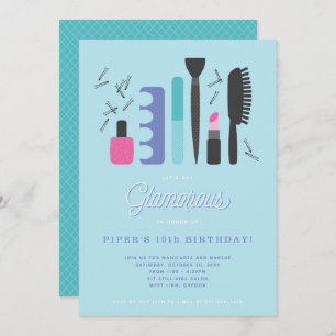 Invitation Filles glamour fête d'anniversaire