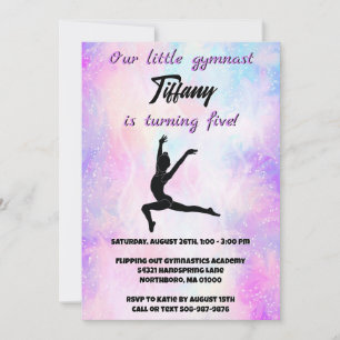 Invitation Filles Gymnastique Personnalisable Anniversaire