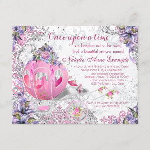 Invitation Filles Il était une fois Conte de Fées Anniversair