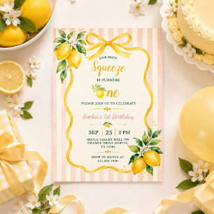 Invitation Filles Jaunes Modernes Notre Pincée 1er Anniversai